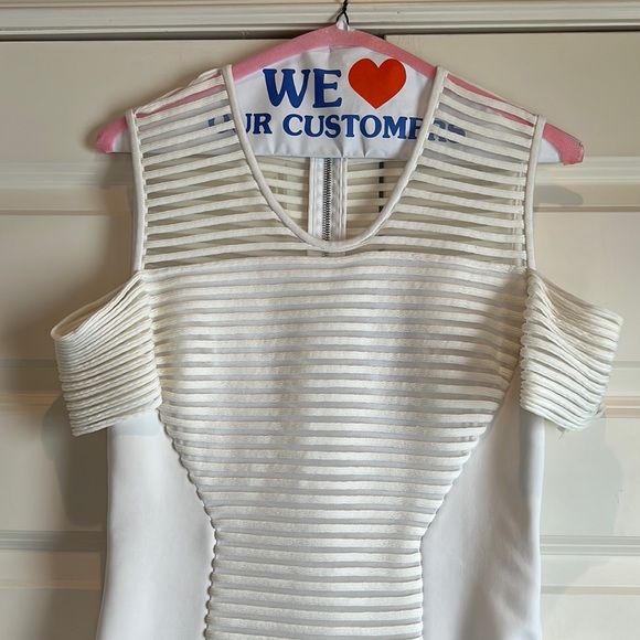 Yigal Azrouel White Striped Mini Dress - Picture 2 of 11